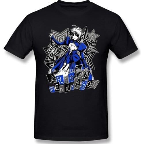 Saber - Artoria Pendragon T-Shirt Men Top Quality Short Summer Sleeve FGO Fate Grand Order Games Casual tees