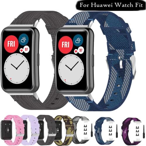 Soft Nylon Watchband For Huawei Watch Fit Strap Original Smartwatch Band Canvas Wriststrap Belt bracelet Accessories with tool