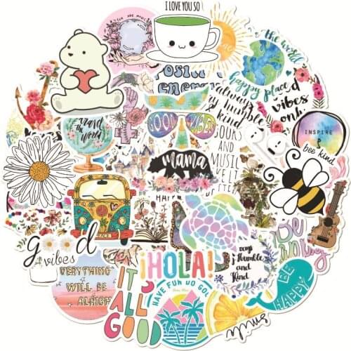 50Pcs Cute Cartoon Girl Pink Stickers For Laptop Skateboard Scrapbook Car Waterproof Suitcase DIY Book Luggage Stikers for Kids