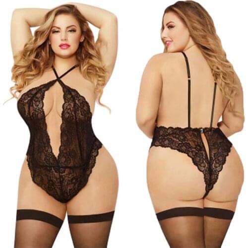 2019 New Sexy Women Bodusuits Girl Plus Size 5XL Teddy Lingerie Corset Lace Underwear One Piece Seamless Soft Teddies Latex
