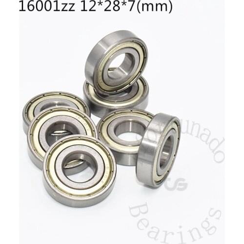 16001ZZ 12*28*7(mm) 1Piece bearing ABEC-5 16001ZZ metal sealing type chrome steel deep groove bearing