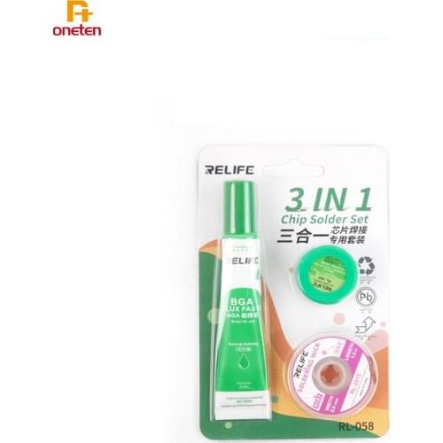 RL-058 3 in 1 Chip Welding Special Set RL-400 Repair Soldering Flux RL-2015 Desoldering Wicke RL-429 No-Cean Rosin Solder Oil