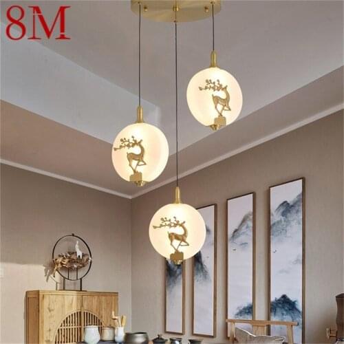 8M New Pendant Light Modern Luxury Brass Lamp Fixtures LED Decorative For Home Stairs Dining Room