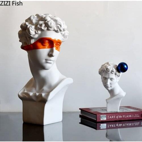Mythological Hero Statue Resin Portraits Bust Figurines Ornaments Shop Window Display Crafts Sculpture Vintage Home Decor