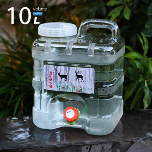 10L/15L Capacity Outdoor Water Bucket Container Portable Car Driving Wateater Clear Tank with Faucet for Camping Hiking Picnic