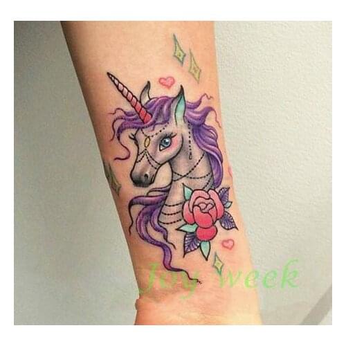 Waterproof Temporary Tattoo Sticker unicorn horse mermaid dream catcher fox tatto stickers flash tatoo fake tattoos for women 27