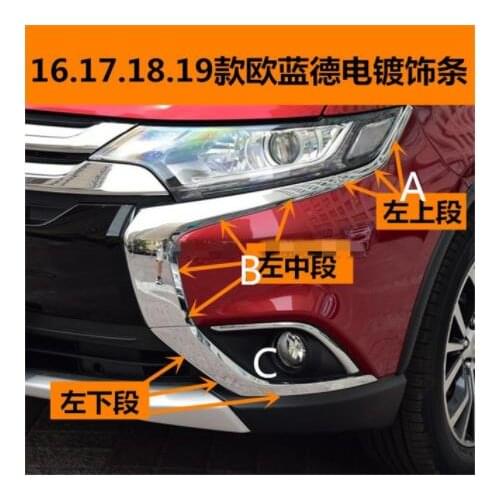 High quality ABS electroplated car front bumper bar trim fit for Mitsubishi Outlander 2016 2017 2018 Car Styling
