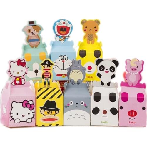 10/20pcs Cartoon Party Supplies Candy Box Baby Shower Kids Birthday Party Favors Gift Box Christmas Candy Apple Boxes