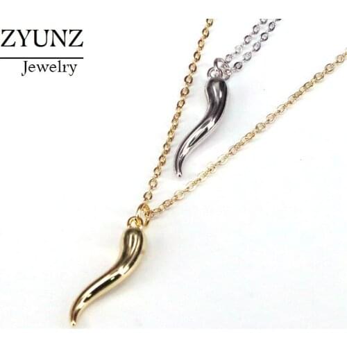 10PCS, Pepper Pendant Necklace High Quality Gold Silver Color Chili Pepper Charm Necklace Wedding Gift