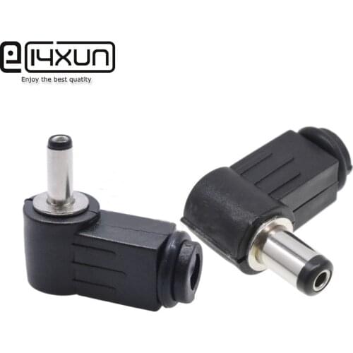 2/5/10Pcs Black 2.1mm x 5.5mm 2.5mm x 5.5mm DC Power Male Plug Jack Adapter 90 Degree Male 5.5*2.1 5.5*2.5mm