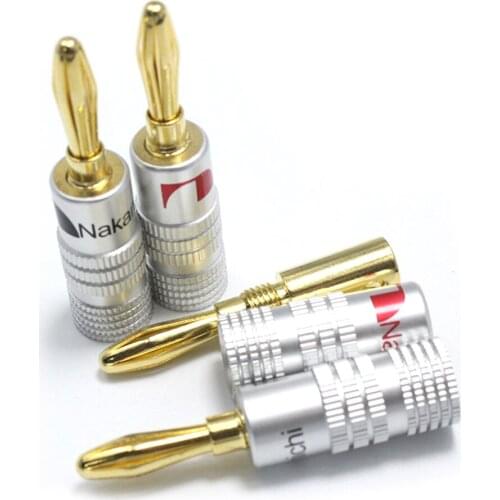 8Pcs 4mm Banana Plugs New 24K Gold Speaker Nakamichi for Video Speaker Connector