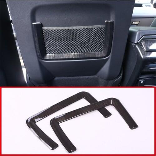 2 Pcs Black Wood Grain ABS Seat Storage Net Bag Trim For Land Rover Discovery Sport 2015-2017 Car accessories