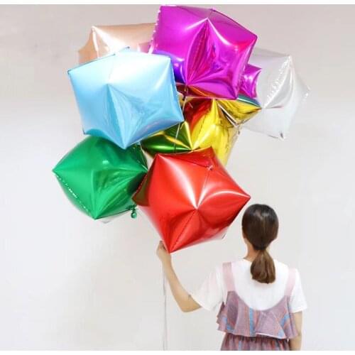 New arrival 20pcs/lot cube Rose gold square balloons birthday wedding party aluminum balloon christmas party supplies adornment