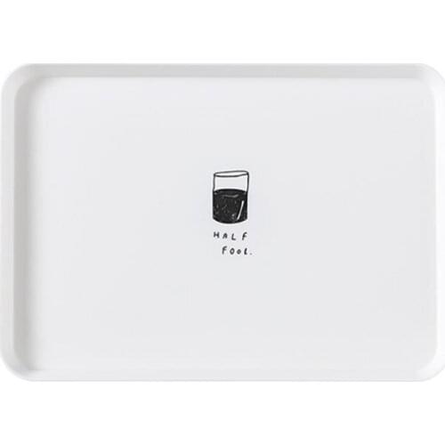 2778 Nordic style rectangular plate household simple breakfast plate plastic tea plate dinner plate dessert small tray