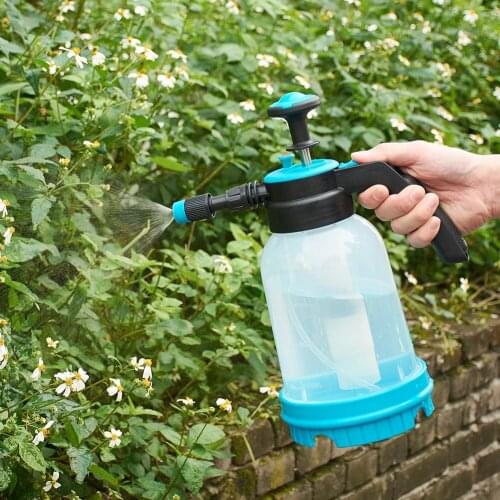 2L Water Can Spray Pressure Sprayer Bottle Multi-Purpose Hand Pressed Pump Mist Watering Pot for Garden Potted Plants Black
