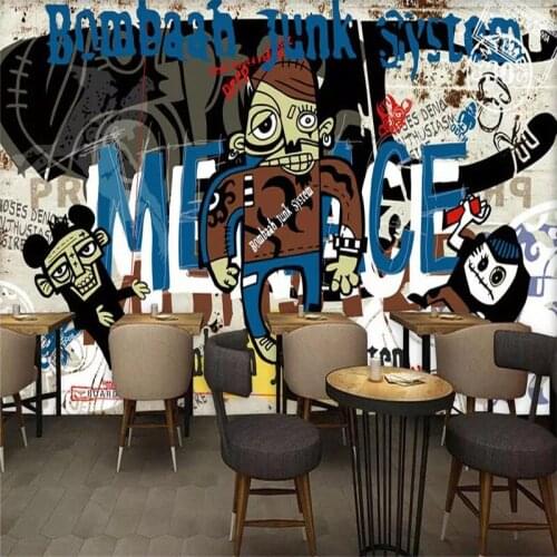 3D murals creative trend street graffiti bar KTV background wall professional production mural photo wallpaper