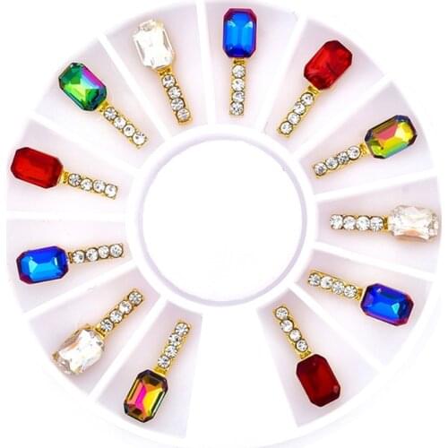 Q1QD 3D Metal Nail Art Jewelry Japanese Style Nail Decorations Top Quality Elegant Arc Crystal Manicure Diamond Charms