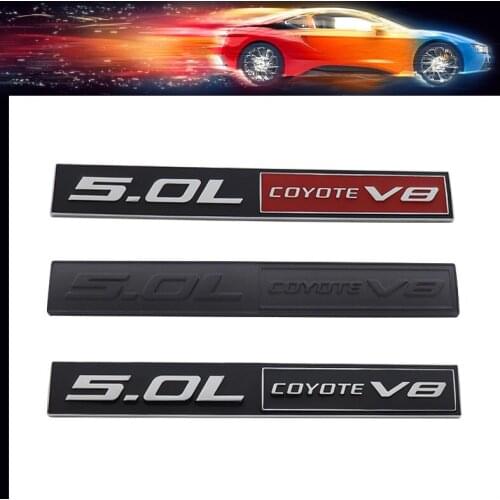 3D Premium 5.0L Coyote V8 5.0L car Hood Fender trunk Bonnet Nameplate Decal Emblem Badge Sticker for F150 FX4 Mustang GT 5.0
