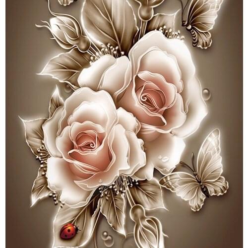 DIY Diamond Painting Rose Flower butterfly Cross Stitch Handicrafts Mosaic Luxurious Home Decor Full Round Embroidery Painting