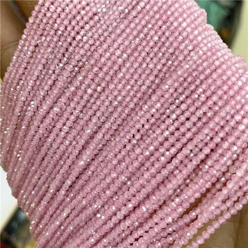 Wholesale 2 3 4MM Tiny Gemstones Beads Shiny Small Faceted Zircon Stone Bead For Jewelry Making Beadwork DIY Bracelet Necklace