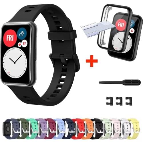 Case+Silicone strap For Huawei watch fit band Screen protection Bumper frame with bracelet watch band for Huawei Watch Fit cover