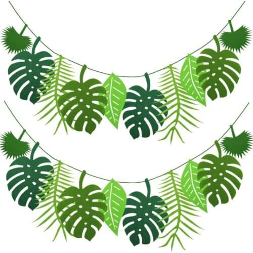 Turtle Leaf Banner Hawaii Party Happy Summer Birthday Party Garland Safari JungleTropic Theme Decor Dinosaur Theme Parti Decor