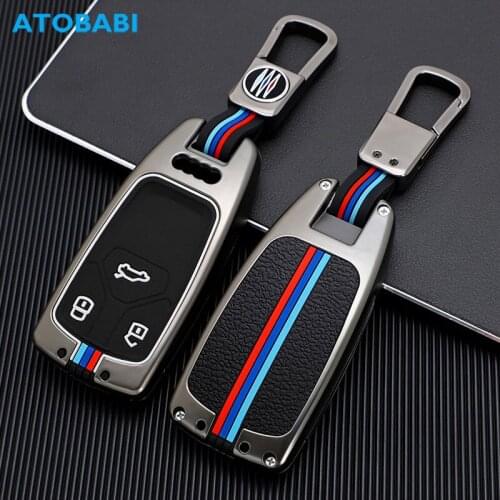 Zinc Alloy With Silicone Car Key Cases Smart Remote Control Protector Cover For Audi A4 S4 B9 A5 A6 A7 A8 Q5 SQ5 Q7 TT FV TTS R8