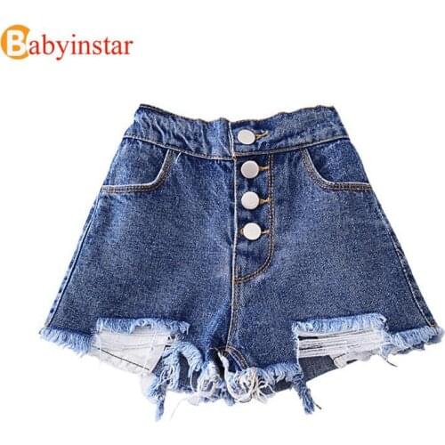 Babyinstar Girls Denim Shorts Kids Wear Short Summer Girls Fashion Holes Design Shorts Pants Children Clothes Shorts Jeans
