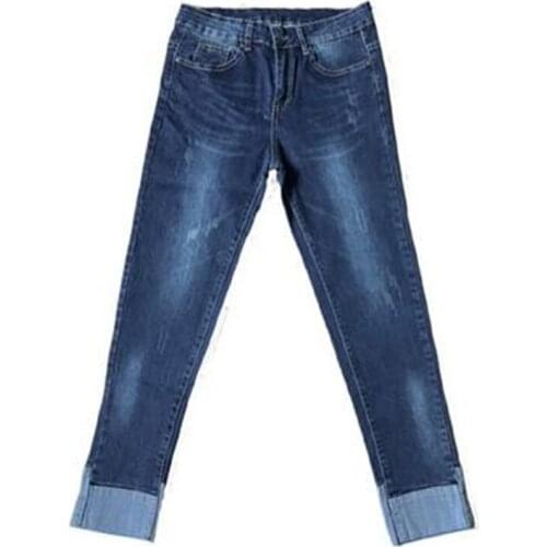 Large Size Ladies Summer Ankle Length Pants Jeans Stretch Denim Pants Female Ripped Jeans For Women Plus Size 4XL 5XL