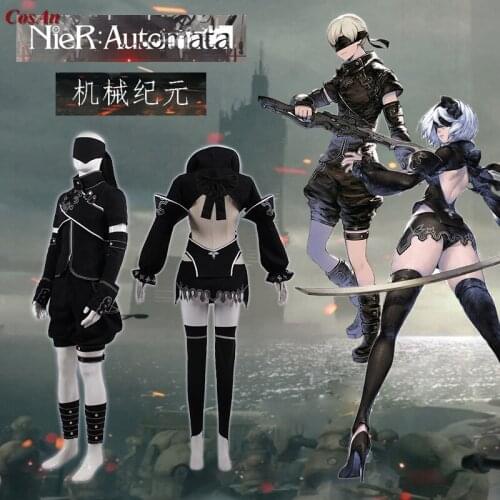 Hot Anime NieR:Automata 9S/2B Cosplay Costume Fashion Lovely Battle Uniform Unisex Activity Party Role Play Clothing Custom-Make