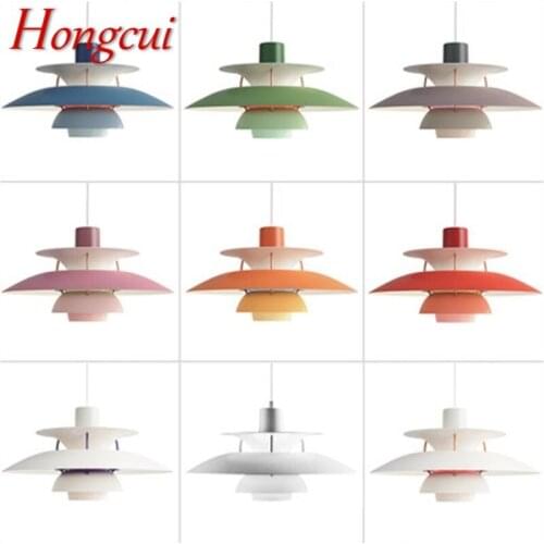 Hongcui Nordic Creative Pendant Light Modern Colorful LED Lamps Fixtures for Home Dining Room Decoration