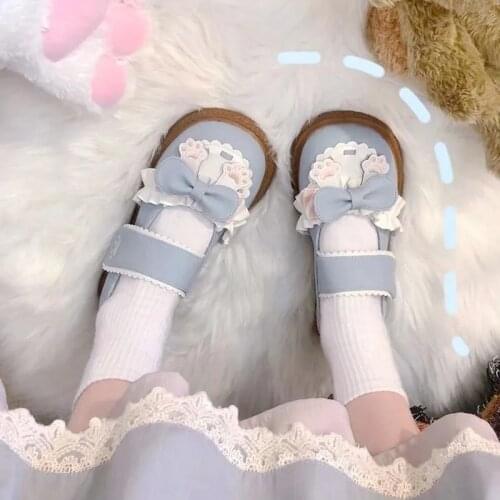 Kawaii Girl Lolita Leather Shoes Female Cute Shallow Mouth Japanese Jk Single Shoes Lolita Big Head Shoes Cosplay Cos Loli