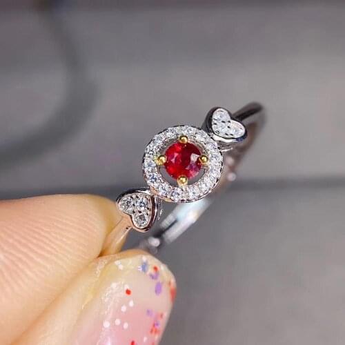 Best Valentines Day Present Natural and Real Ruby Ring Gemstone Wedding Engagement Rings for Women Fine Jewelry Gift Wholesale
