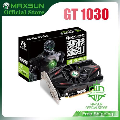 Maxsun GeForce GT 1030 Transformers 4GB DDR4 Graphic Card Nvidia GPU Desktop Video Card Gaming DVI PCI Express X4 Full New