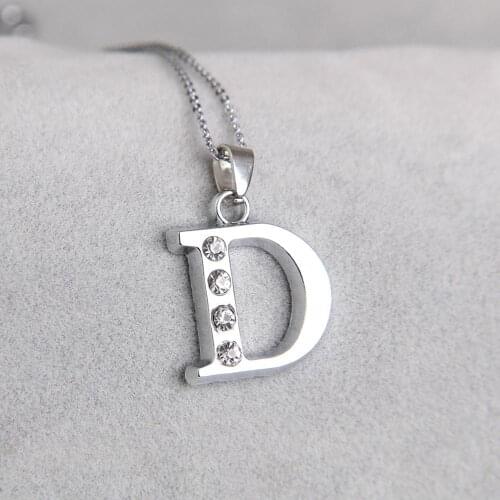 Letter D Glittering and charming Crystal initials Necklace for mother daughter sister aunt birthday gifts