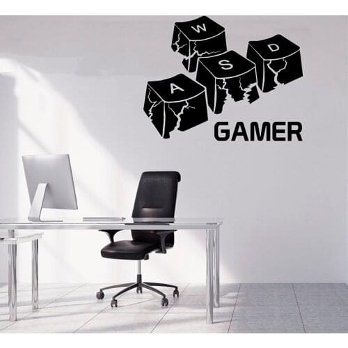 Gamer Wall Decal Gamer Decals Controller Decals Personalized Gamer Room Computer Button wall sticker A11-074
