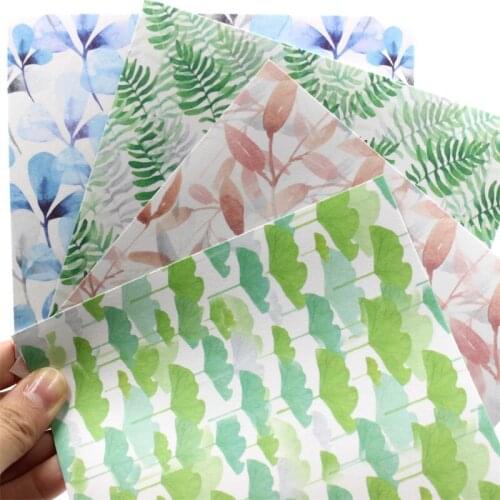 KSCRAFT 4pcs Lovely Leaves Background Stickers for Scrapbooking Happy Planner/Card Making/Journaling Project