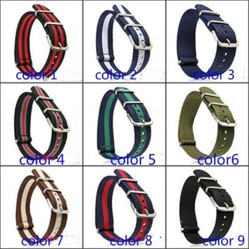 Winding Type Bracelet Nato Nylon Strap For Men Women Wristwatch Canvas Buckle Watchband Blue Black 18mm 20mm With Tool Wholesale
