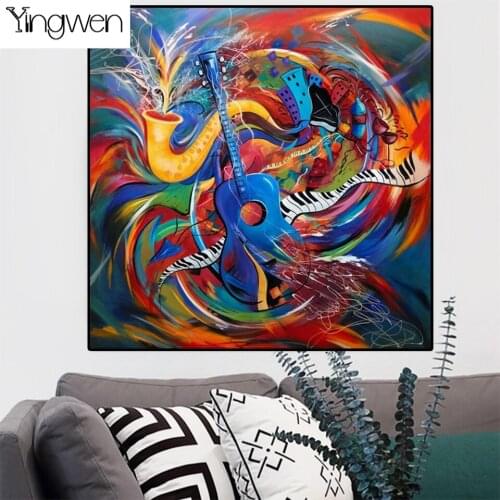 New Diy Diamond Painting Guitar Music Dance Gift Cross Stitch Diamond Embroidery Mosaic Full Drill Wall Stickers Home Decor Gift