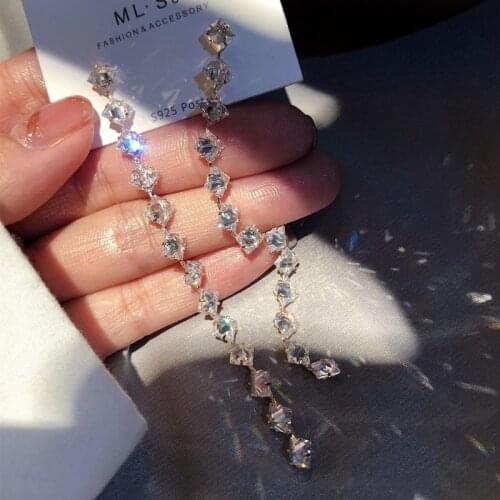 2021 new personality fashion full get advanced feeling trend round face show thin long tassel temperament eardrop female