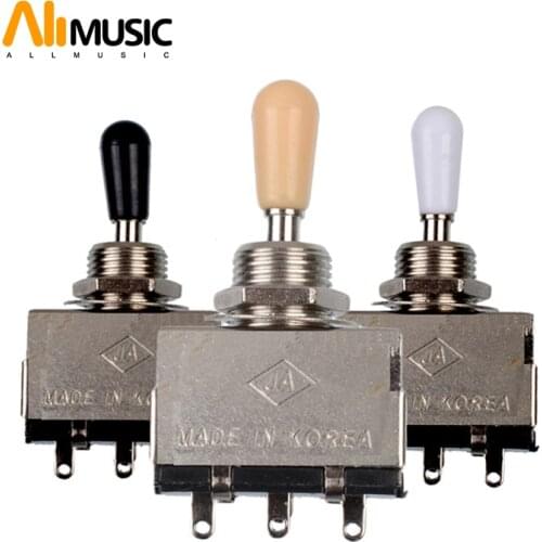 10pcs Wholesale Chrome 3 Way Toggle Switch for Electric Guitar with Black/Cream/white Tip Free shipping