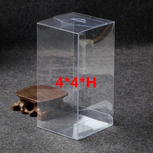 50pcs/lot-4*4*Hcm PVC plastic display box Gift box Cookies pastry box Clear Wedding Candy Favor Boxes DIY Craft Packaging