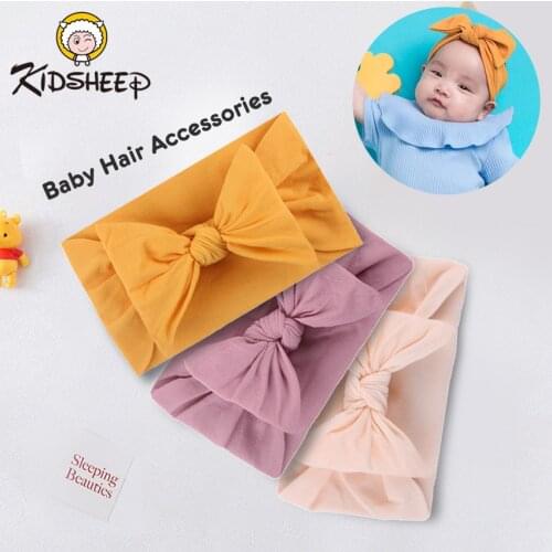 Kidsheep 3 PCS Baby Girl Headbands Bohemian Children’s Bow Nylon Newborn Infant Toddler Hairbands and Bows Child Hair Accessorie
