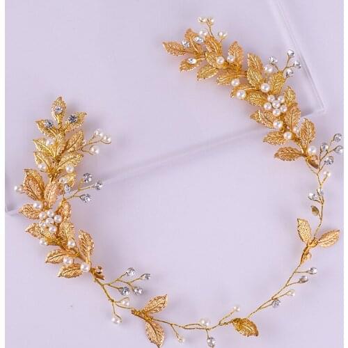 Gold Color Headbands Hairbands for Women Girls Hair Accessories Korean Fashion Headpieces Headdress Bride Wedding Hair Jewelry