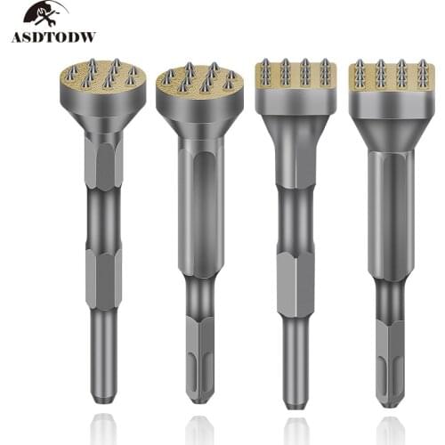 Professional Alloy Point Groove Gouge Flat Round Chisel Hammer Chisel Bit For Stone Slab/Bridge/Wall/Cement Pavement Chisel
