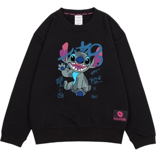Cartoon Cute Steve Print Loose Crew Neck Early Autumn New Pullover Large Size