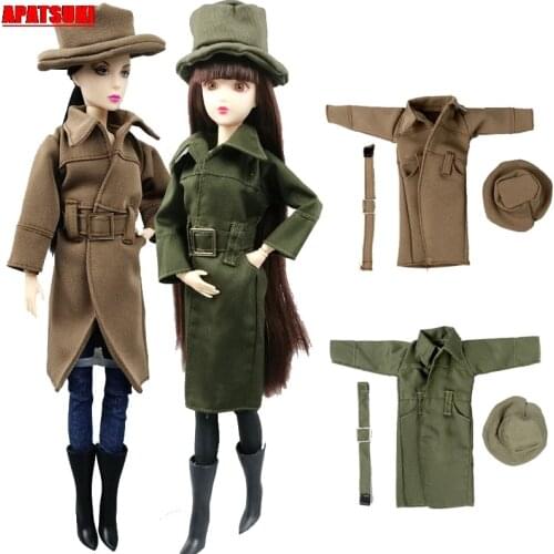 Winter Daily Long Sleeve Tops Overcoat for Barbie Doll Outfits Clothing Jacket for 1/6 BJD Doll Clothes Casual Wear Accessories