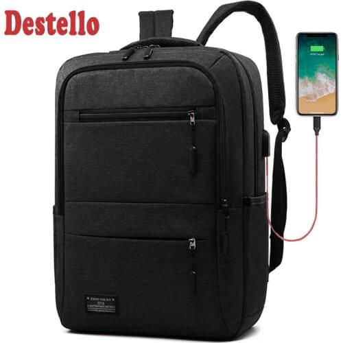 New 15.6 Inch Men Laptop Backpack Business Backpack Usb Charging Computer Backpacks Travel Large Capacity Nylon Men Bag