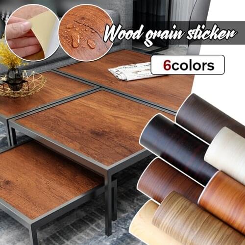 0.6X4m Wood Stripe Vinyl Self-adhesive Wallpaper DIY Waterproof Wall Stickers Home Decor Films Wall Papers Peel Stick Wallpaper