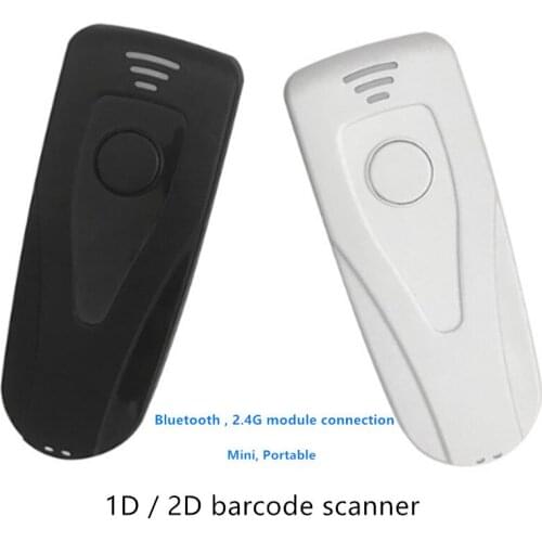Mini Wireless Bluetooth barcode scanner Portable 1D 2D bar code QR Reader Pocket scanner for Android IOS Windows Black White